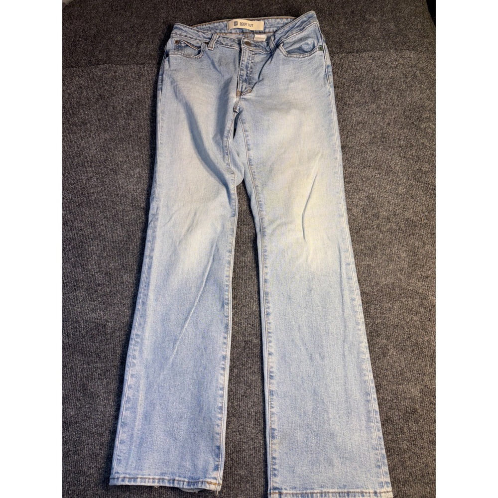 Gap Bootcut Jeans Womens 4 Blue Denim Stretch Light Wash Faded Grunge Streetwear - Picture 2 of 11